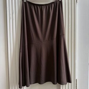 Vintage Y2K Tradition Women's M Brown A Line Midi Skirt EUC